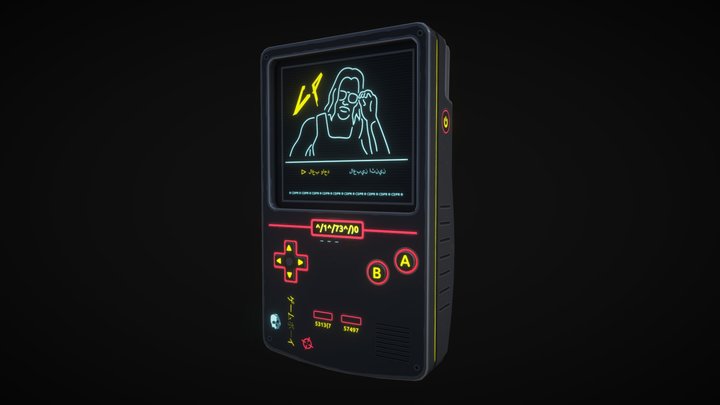 GameBoy Cyberpunk Style 3D Model