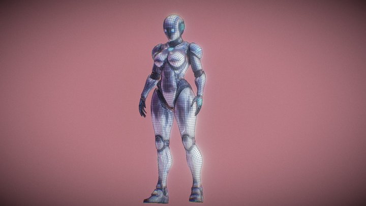 Female robot 3D Model