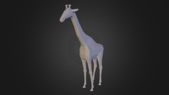 Low Poly Giraffe 3D Model