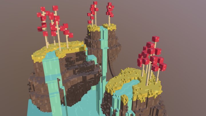 Floating Islands 3D Model