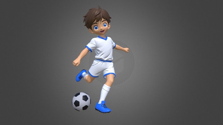 Young soccer player – Kostenloses 3D-Modell STL