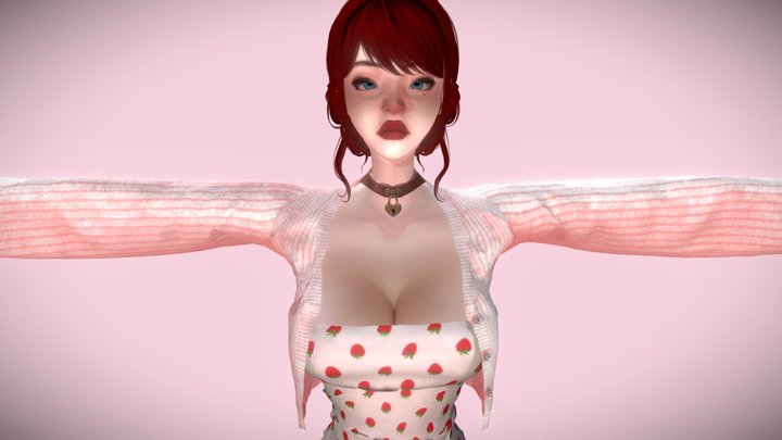 Velvet Strawberry 3D Model