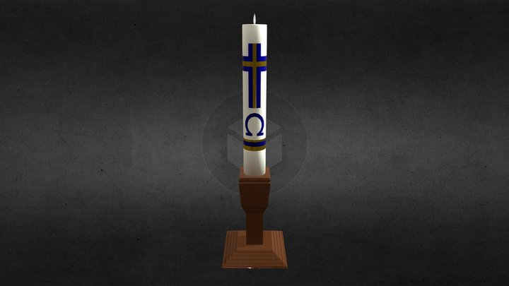 Syrian with wooden base 3D Model