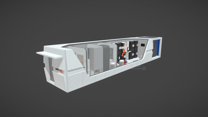 Lab with 8 end-to-end systems and robotic arm 3D Model