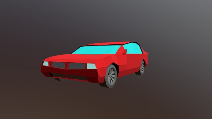 Low Poly Muscle Car 3D Model