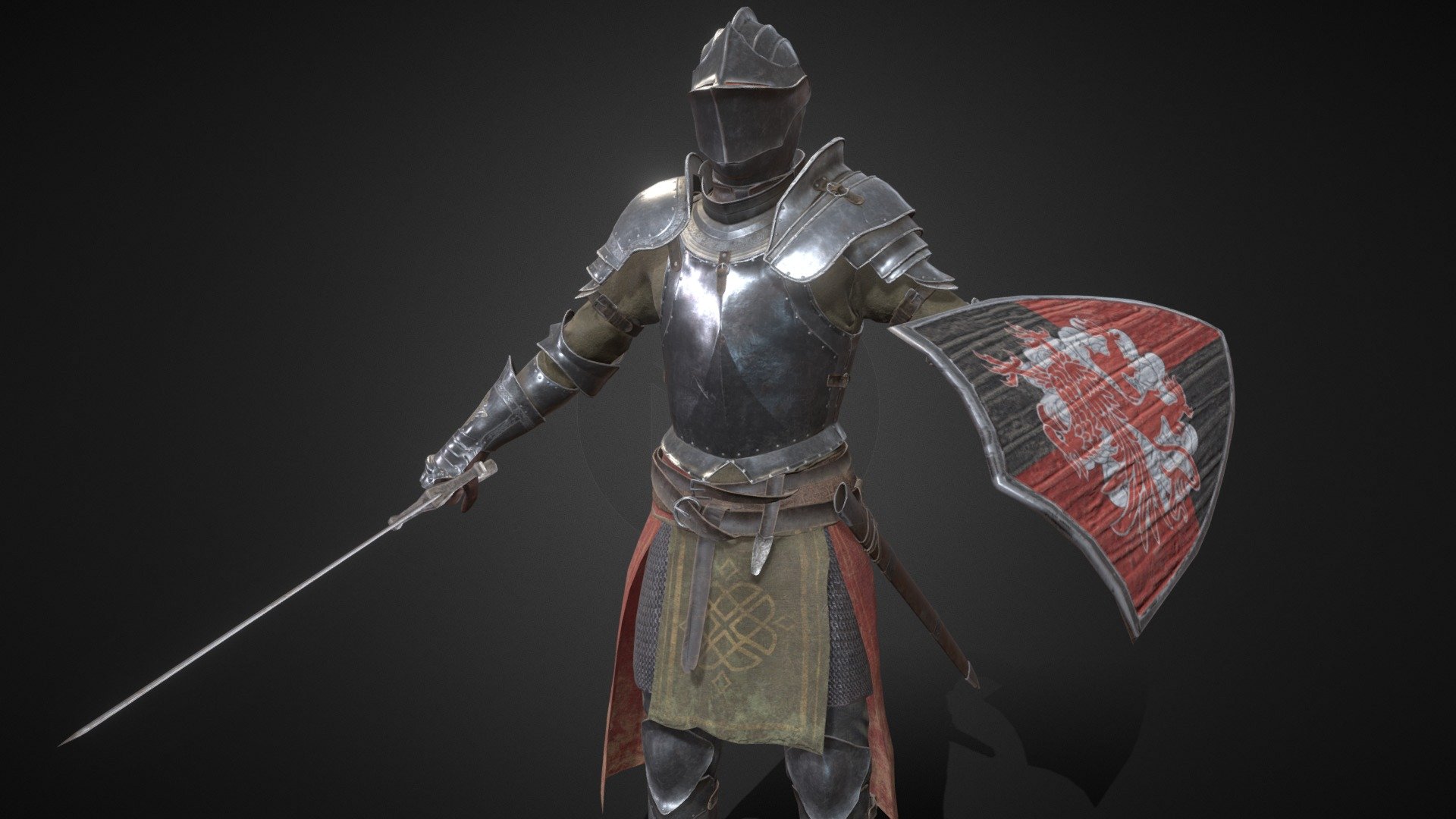 Knight model in medieval style