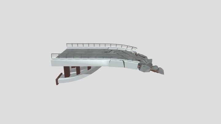 The Destroyed Bridge 3D Model