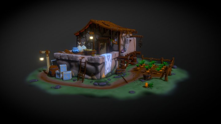Bonnie's Carrot Farm Evening 3D Model
