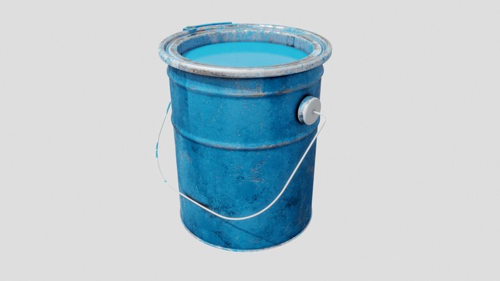 Unbranded & Game ready Paint can/Color bucket 3D Model