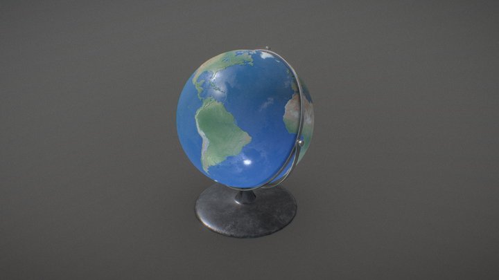 Vintage Globe Atlas 3D Model