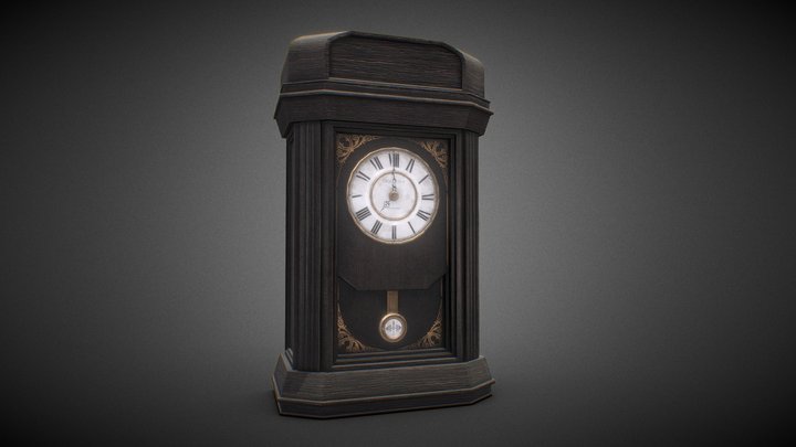 Case Clock PBR Low Poly Low-poly 3D model 3D Model