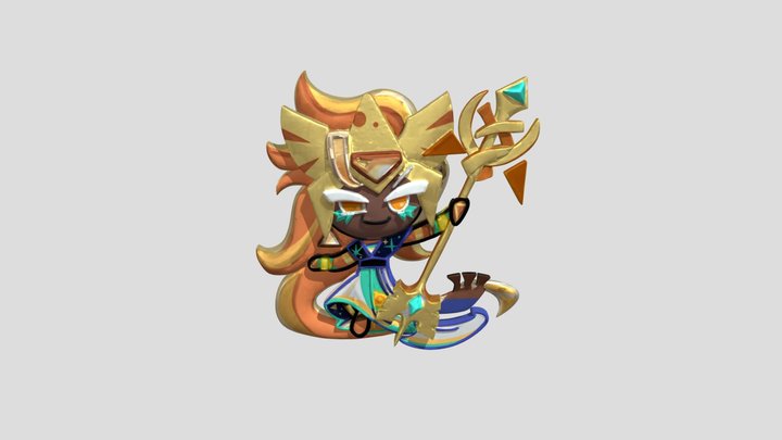 Golden Cheese Cookie 3D Model