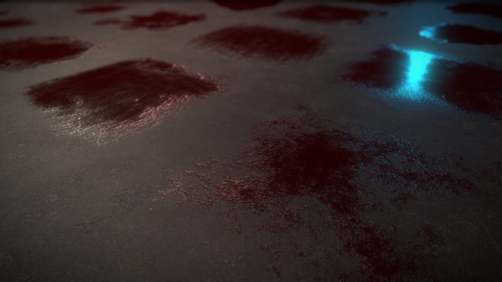 Pool of Blood Low Poly Planes 3D Model