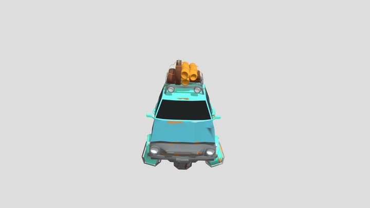 Lowpoly Cyber Car 3D Model