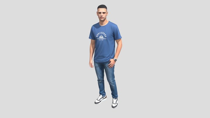 Casual Blue Tee Portrait – Modello 3D gratuito STL