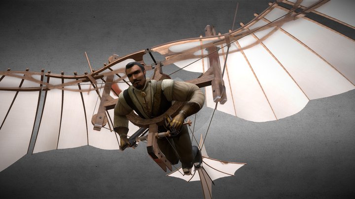 La machine volante de Léonard de Vinci 3D Model