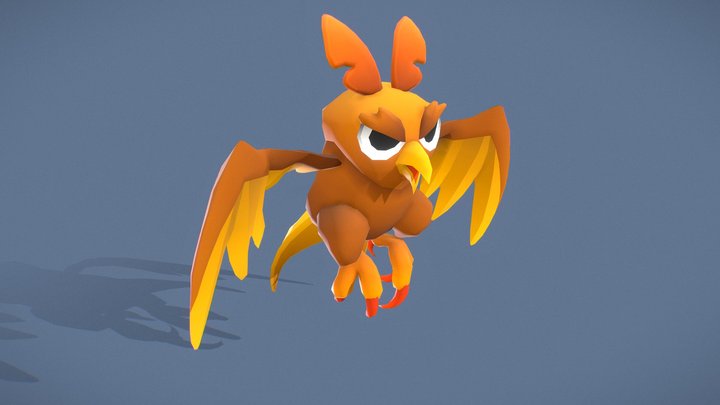 Cartoon Characters - Big Owl Warrior 3D Model