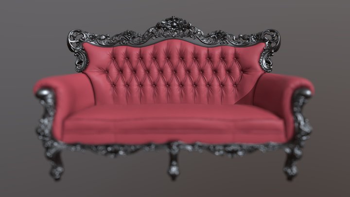 Red sofa 3D Model