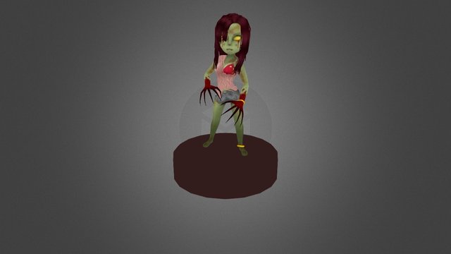 Zombie Girl 3D Model