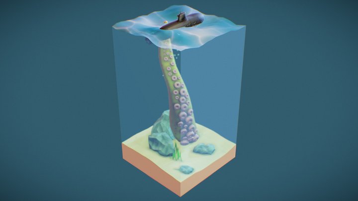 Submarine diorama 3D Model
