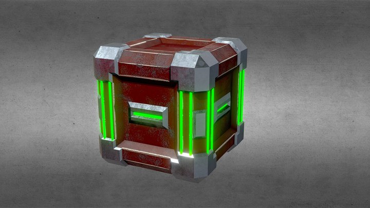 LOW POLY SCI-FI BOX 3D Model