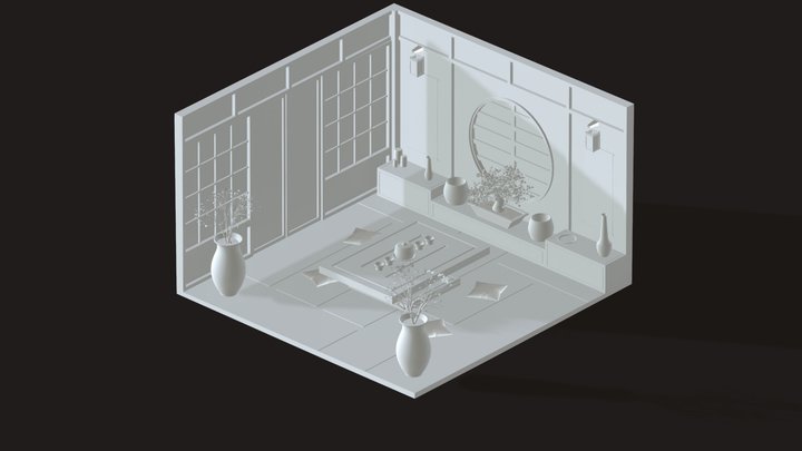 Isometric 3D Japanese Room (Part 2) 3D Model