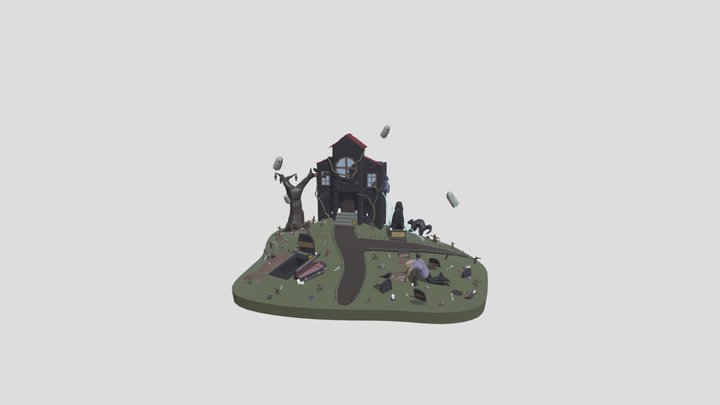 Graveyard Diorama 3D Model