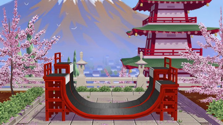 Japan Background - FlipSkater 3D Model