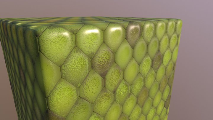 (Cube) Gecko Skin PBR 3D Model