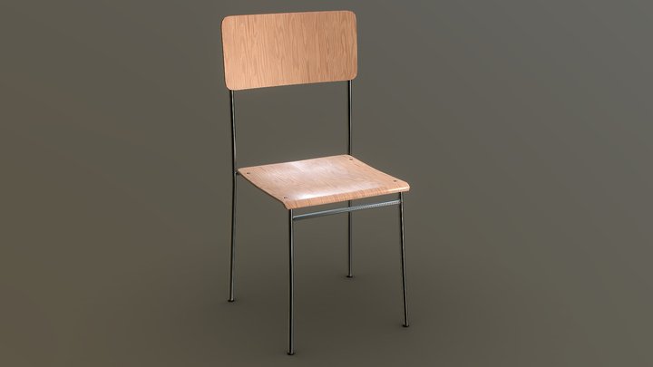 Primary School Chair 3D Model