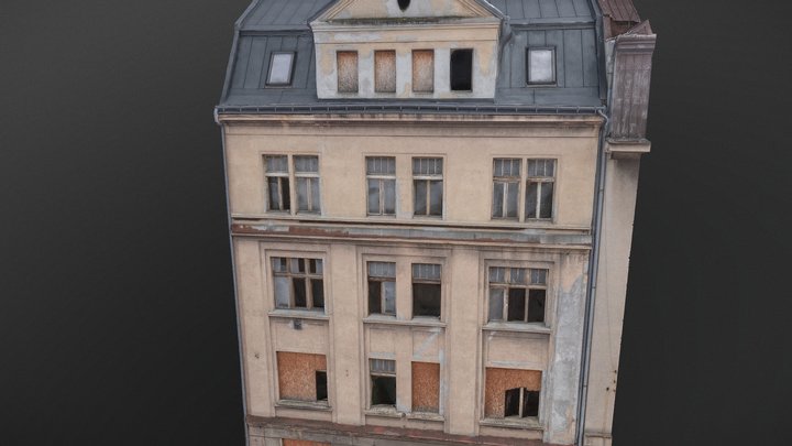 Street apartment building ruin 3D Model
