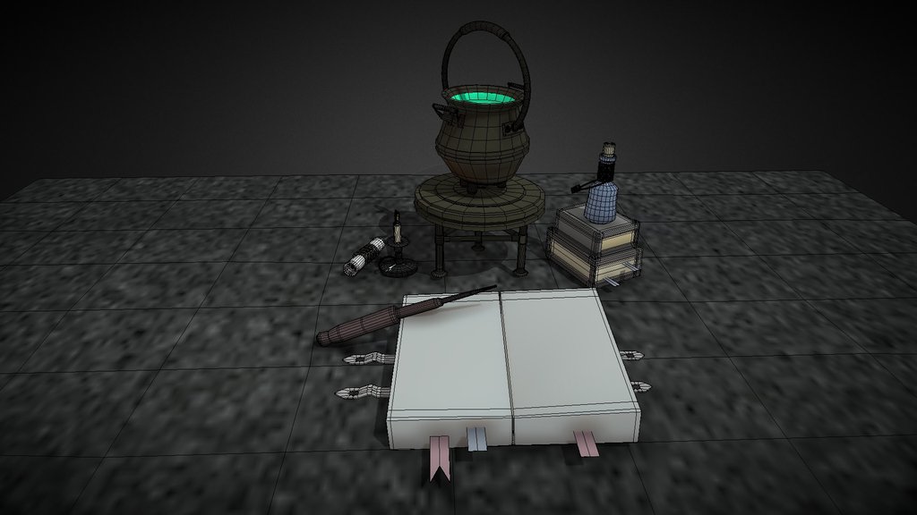 Magical and fantasy Cauldron Props Model