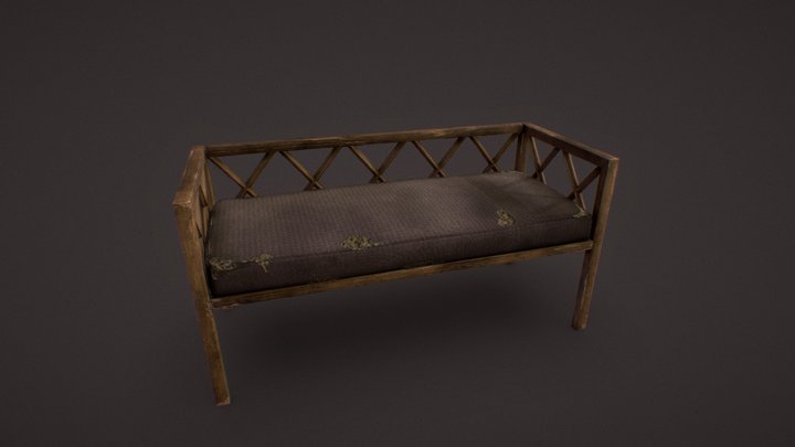 Old_Wooden_Bench 3D Model