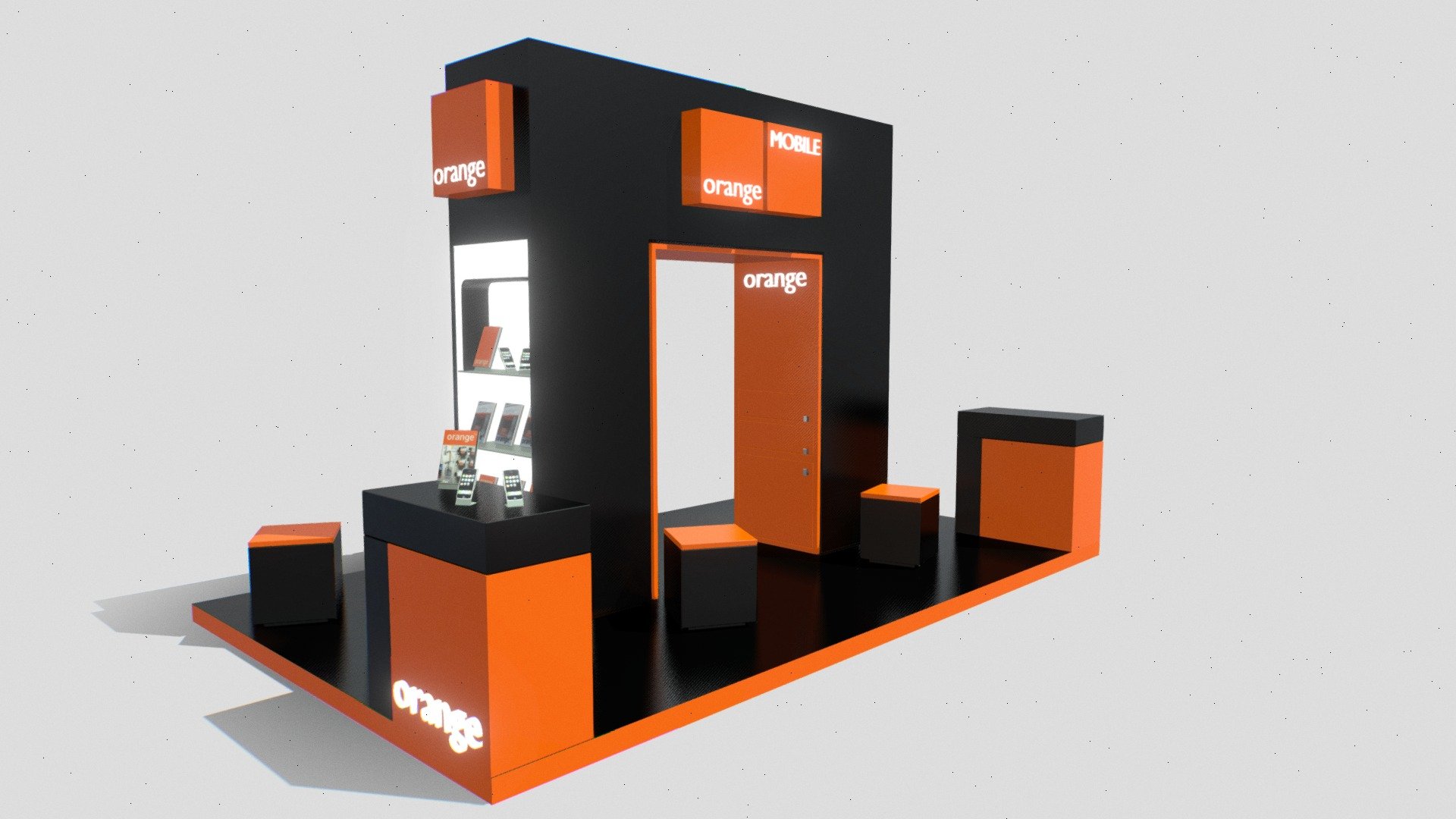 Exhibition stand booth trade show mobile - Buy Royalty Free 3D model by