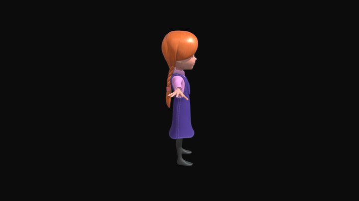 niña para texturizado 3D Model