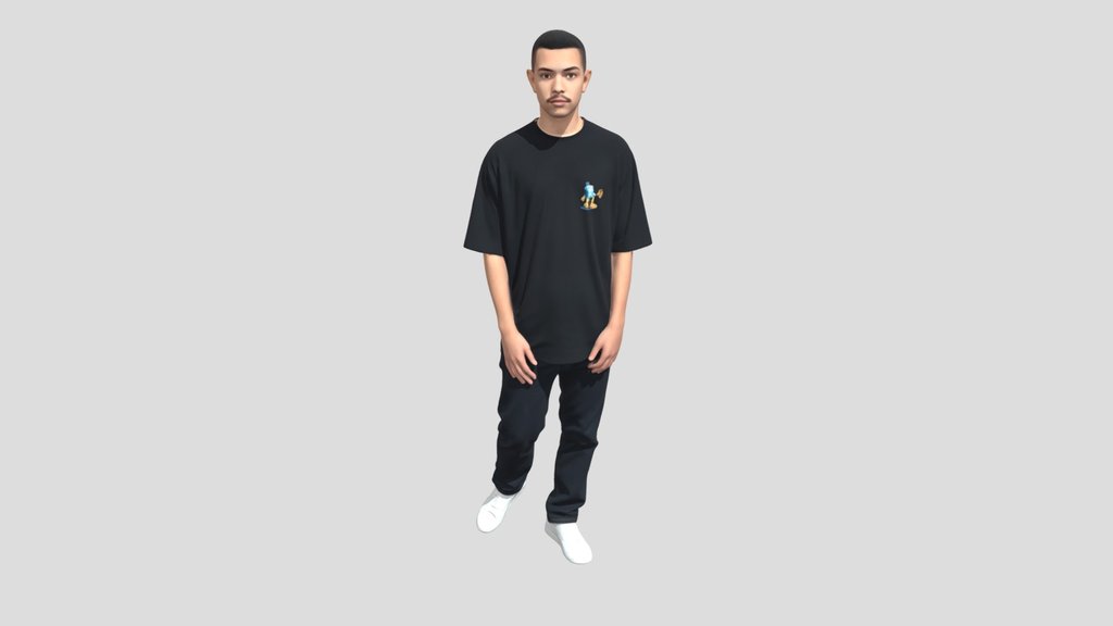 Casual Portrait in a Black T-Shirt