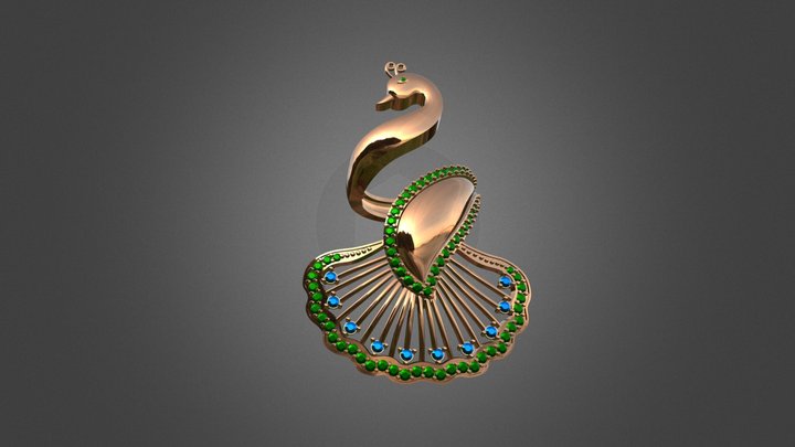 D3D - PEACOCK Ring 3D Model