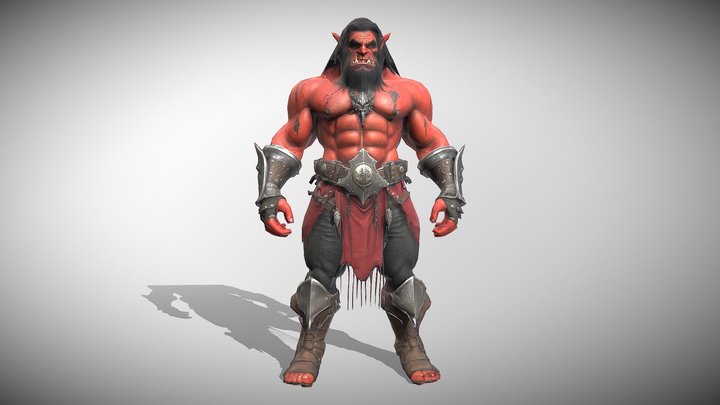 Red Humonoid Devil 3D Model 3D Model