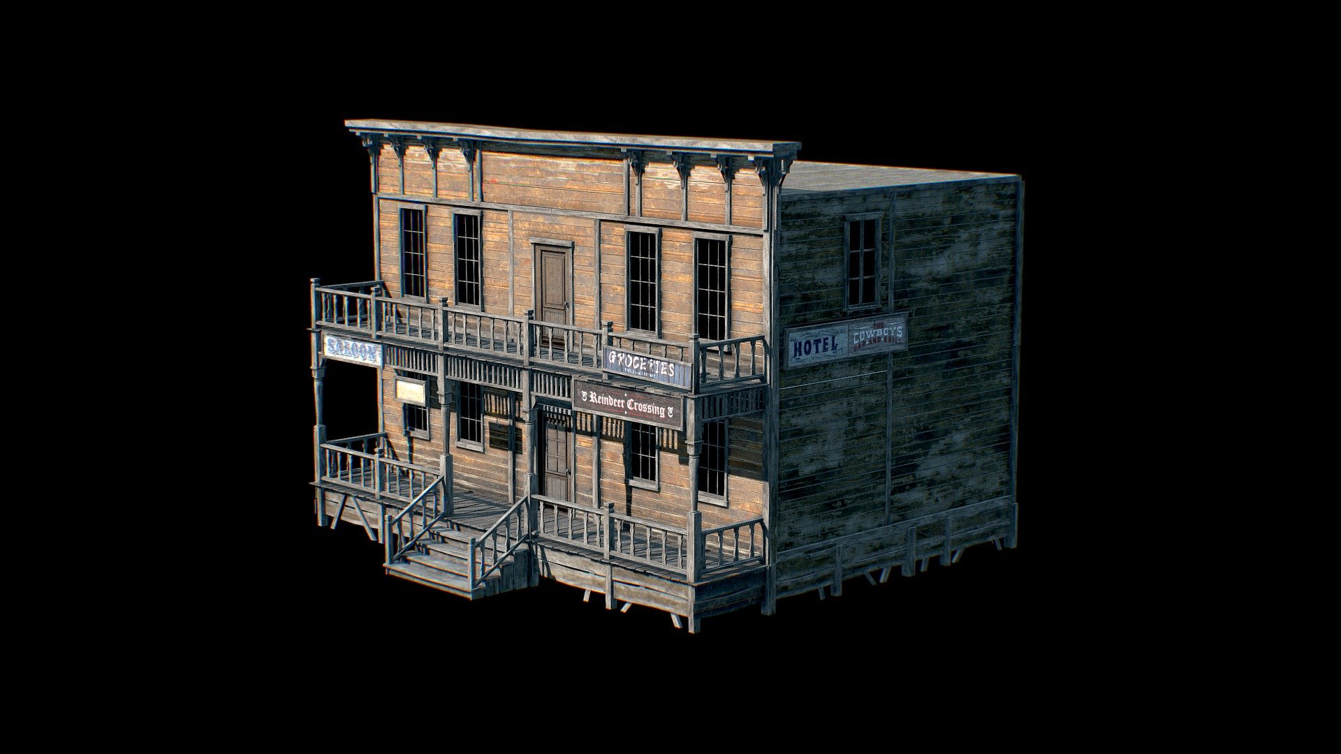 Wild West Hotel - Buy Royalty Free 3D model by Freepoly.org (@blackrray ...