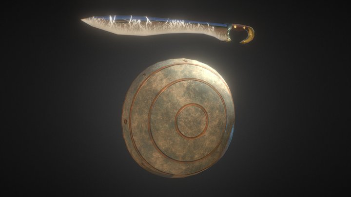 Shield And Sword 3D Model