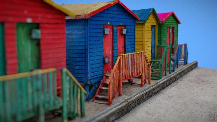 The Muizenberg Beach Huts 3D Model