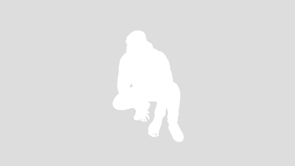 Guy In Fashionable Hoodie Squat