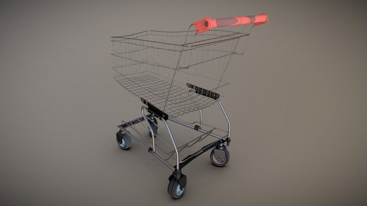 Supermarket trolley broken 3D Model