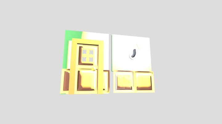 Scary Hotel Hallway Low-poly Game-ready Free 3D Model