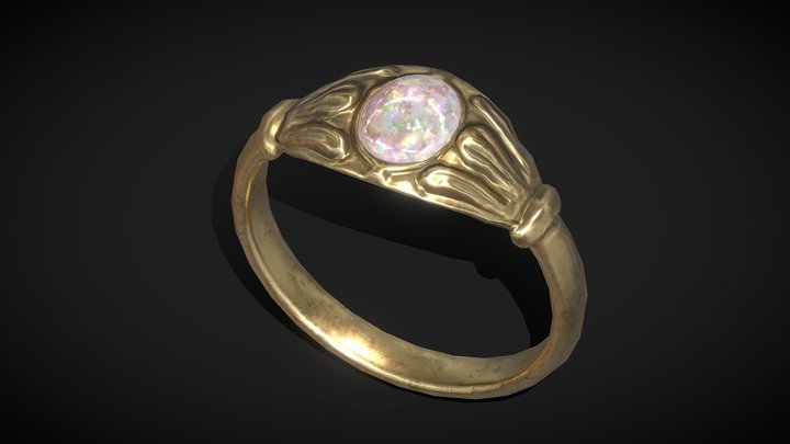 Opal Ring / Vintage Ring - low poly 3D Model
