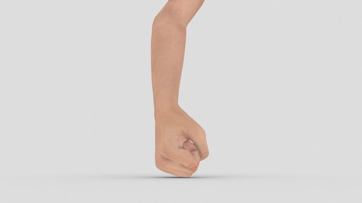 Female Hand Gesture - Fist 3D Model
