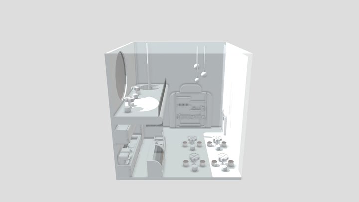 Isometric Cafeteria 3D Model