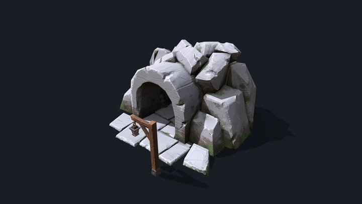 Stylized Cave 3D Model