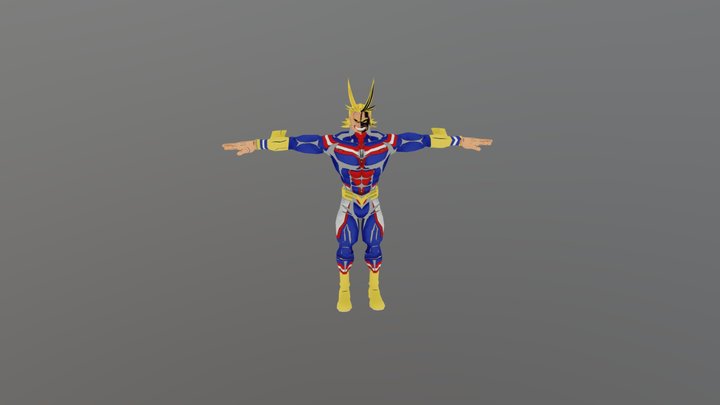 All Might Low poly game ready character 3D Model