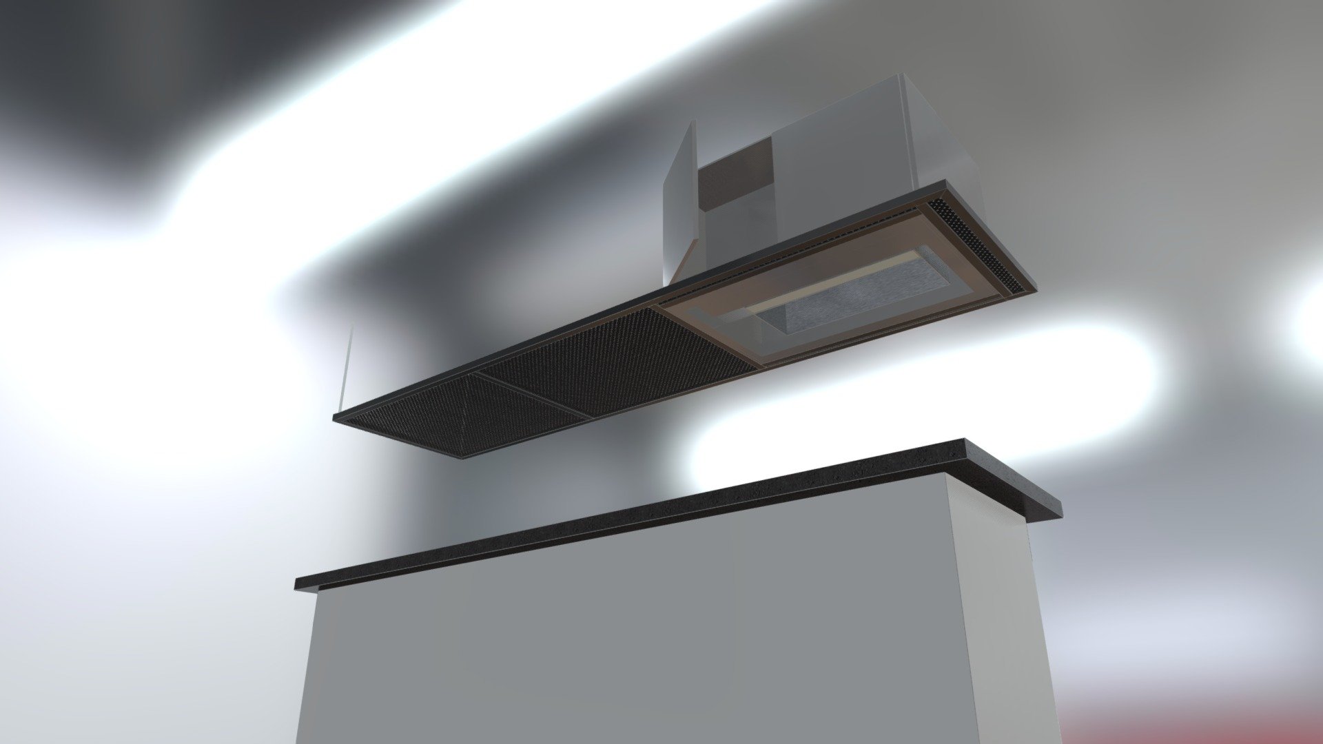 Island Bench Rangehood Perf & Frame Download Free 3D model by